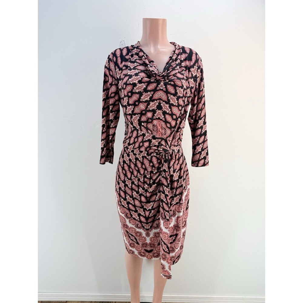 NWT Antonio Melani Wrap Dress Size M 3/4 Sleeves Black - Picture 2 of 13